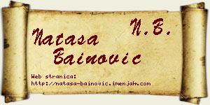 Nataša Bainović vizit kartica